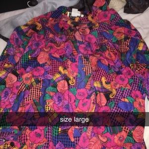 button down long sleeve Hawaiian shirt